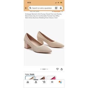 Knit Block Heel Pumps